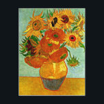 Van Gogh - Sunflowers, Still life Vase with 12 Postcard<br><div class="desc">Van Gogh painting: Still Life Vase with Twelve Sunflowers postcard.  VIRGINIA5050,  custom-designed products and gifts at www.zazzle.com/virginia5050*,  PaulKleeGiftShop,  InternationalGifts,  RetirementGiftStore,  BirthdayGiftStore,  ILoveGiftStore,  and FloridaGiftStore.zazzle.com/FloridaGiftStore.</div>