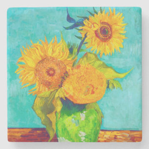 Van Gogh Sunflowers Stone Coaster