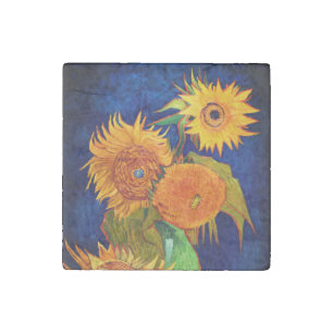 Van Gogh Sunflowers Stone Magnet