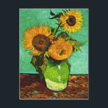 Van Gogh - Sunflowers, Three Postcard<br><div class="desc">Van Gogh floral painting,  Sunflowers (3),  postcard.</div>
