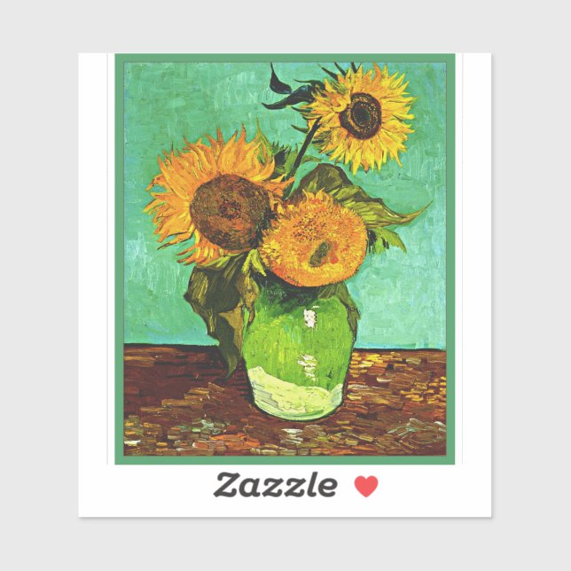 Van Gogh - Sunflowers (three) Sticker (Sheet)