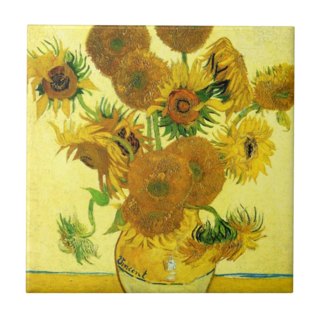 Van Gogh Sunflowers Tile (Front)