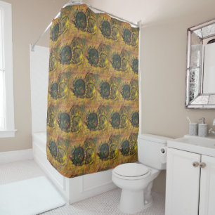 Van Gogh Sunflowers - Vintage Golden Floral Art Shower Curtain