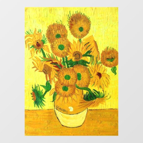 Van Gogh Sunflowers Window Cling