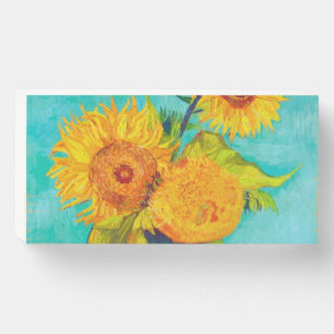 Van Gogh Sunflowers Wooden Box Sign