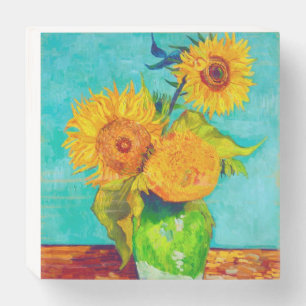Van Gogh Sunflowers Wooden Box Sign