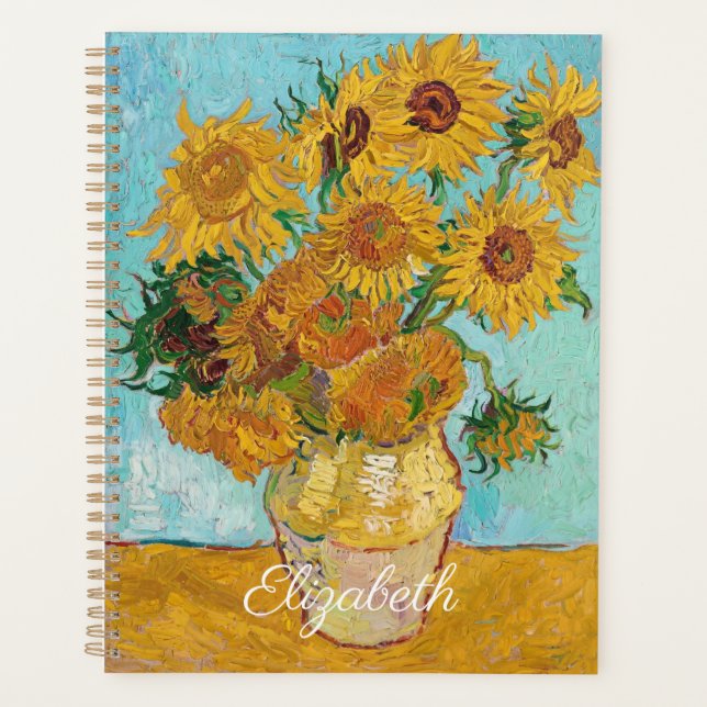 Van Gogh Sunflowers Yellow Flowers  Floral  Planner (Front)