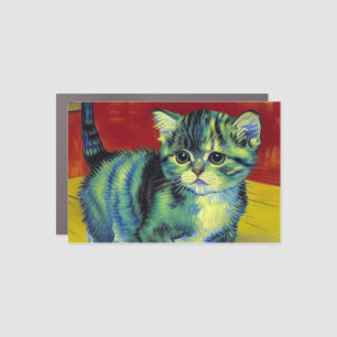 Van Gogh Tabby Cat Car Magnet