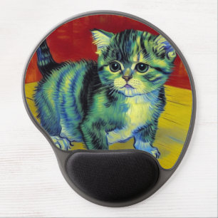 Van Gogh Tabby Cat Gel Mouse Pad