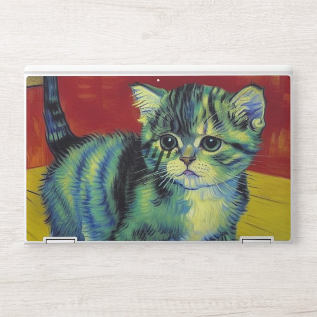 Van Gogh Tabby Cat HP Laptop Skin (Front)