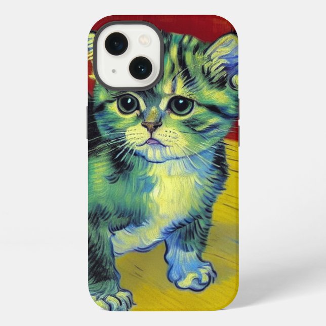 Van Gogh Tabby Cat Iphone Case (Back)