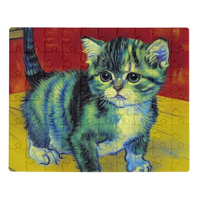Van Gogh Tabby Cat Jigsaw Puzzle (Puzzle Horizontal)