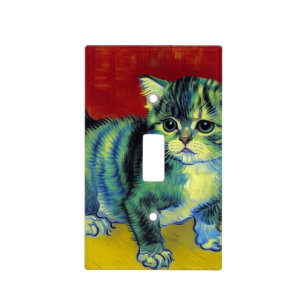 Van Gogh Tabby Cat Light Switch Cover