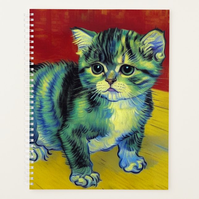 Van Gogh Tabby Cat Planner (Front)
