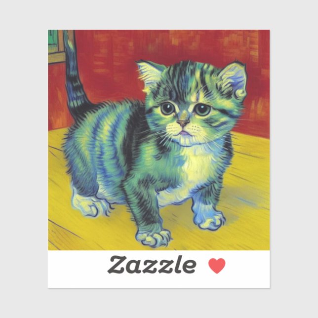 Van Gogh Tabby Cat Sticker (Sheet)