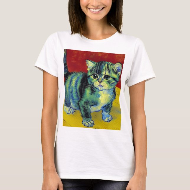 Van Gogh Tabby Cat T-Shirt (Front)