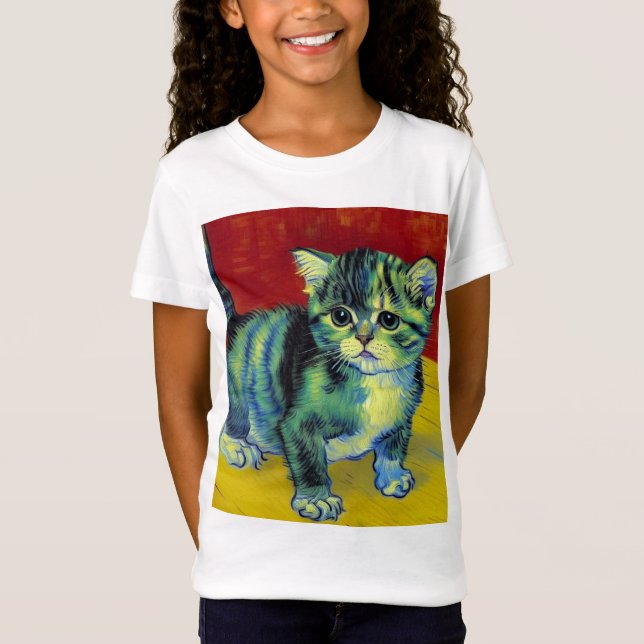 Van Gogh Tabby Cat T-Shirt (Front)