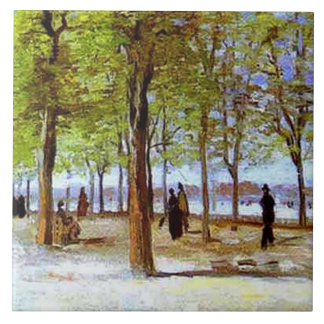 Van Gogh: Terrace in the Luxembourg Garden Ceramic Tile (Front)