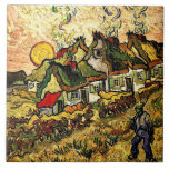 Van Gogh: Thatched Cottages in the Sunshine Ceramic Tile