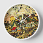 Van Gogh: Thatched Cottages in the Sunshine Clock