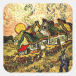 Van Gogh: Thatched Cottages in the Sunshine Square Sticker