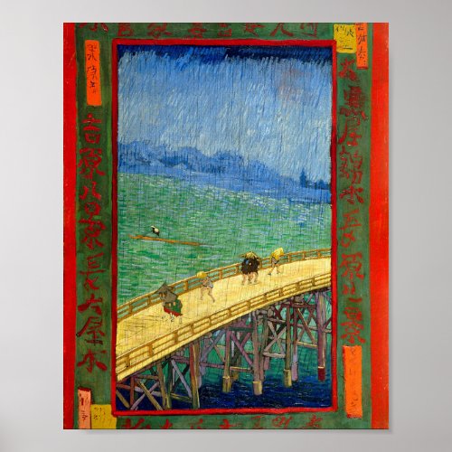 Van Gogh The Bridge in the Rain after Hiroshige Poster