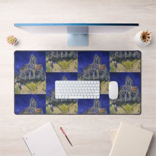 Van Gogh The Church at Auvers Blue Sky Art Desk Mat