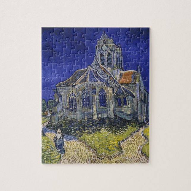 Van Gogh The Church at Auvers Blue Sky Art Jigsaw Puzzle (Vertical)