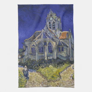 Van Gogh The Church at Auvers Blue Sky Art Kitchen Towel