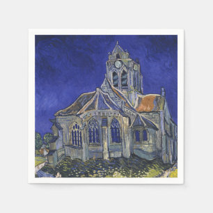Van Gogh The Church at Auvers Blue Sky Art Napkins