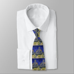 Van Gogh The Church at Auvers Blue Sky Art Neck Tie