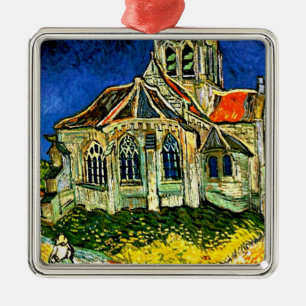 Van Gogh - The Church at Auvers, Metal Ornament