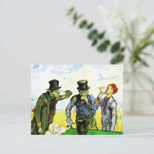 Van Gogh - The Drinkers, famous painting, Postcard