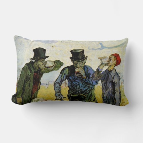 Van Gogh The Drinkers Vintage Post Impressionism Lumbar Pillow