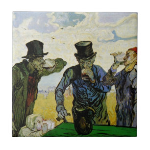 Van Gogh; The Drinkers, Vintage Post Impressionism Tile