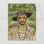 Van Gogh - The Gardener (aka Young Peasant) Postcard<br><div class="desc">Vincent van Gogh painting,  The Gardener</div>