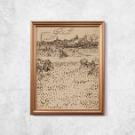 Van Gogh The Harvest Sketches Poster<br><div class="desc">Poster of Vincent Van Gogh,  The Harvest,  1888. Old famous painting with the artist's sketches in cream-colored tones. CCO license,  public domain art. Frame not included.</div>