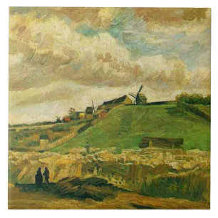 Van Gogh, The Hill of Montmarte Ceramic Tile