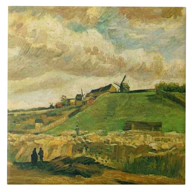Van Gogh, The Hill of Montmarte Ceramic Tile (Front)