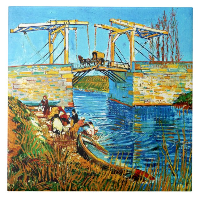 Van Gogh - The Langlois Bridge at Arles, Ceramic Tile (Front)