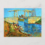 Van Gogh - The Langlois Bridge at Arles with Women Postcard<br><div class="desc">Van Gogh painting,  The Langlois Bridge at Arles with Women Washing,  postcard.</div>