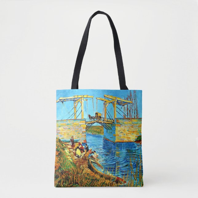 Van Gogh - The Langlois Bridge at Arles with Women Tote Bag (Front)