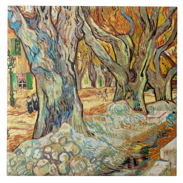 Van Gogh - The Large Plane Trees Ceramic Tile (Front)