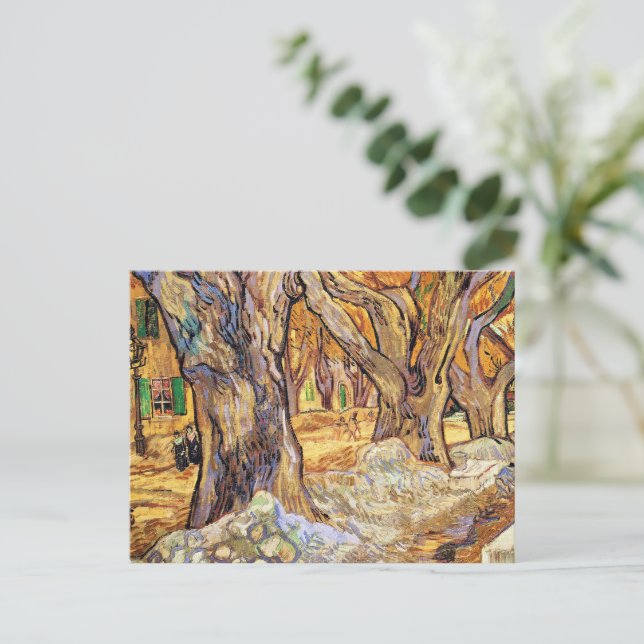Van Gogh - The Large Plane Trees, Holiday Postcard (Standing Front)