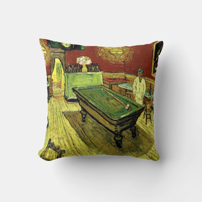 Van Gogh - The Night Cafe Throw Pillow (Front)
