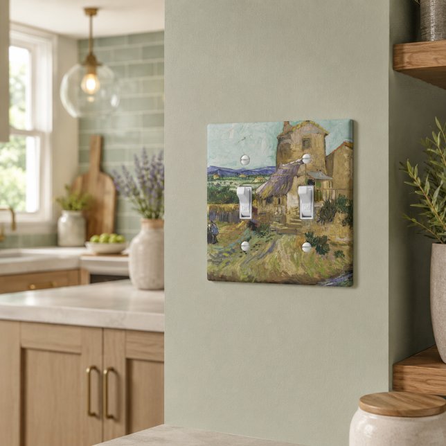 Van Gogh The Old Mill Rustic Beige Green Light Switch Cover (Creator Uploaded)