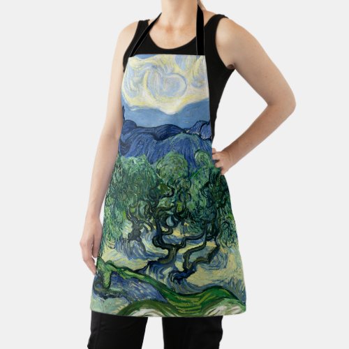 Van Gogh The Olive Trees Landscape Painting Apron