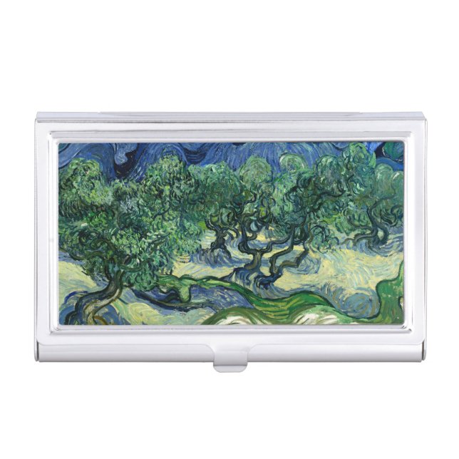 Van Gogh The Olive Trees Landscape Painting Business Card Case (Front)