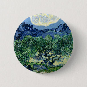 Van Gogh The Olive Trees Landscape Painting Button