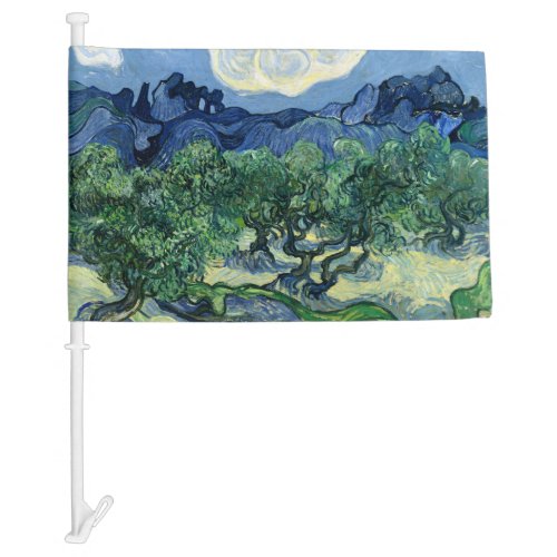 Van Gogh The Olive Trees Landscape Painting Car Flag